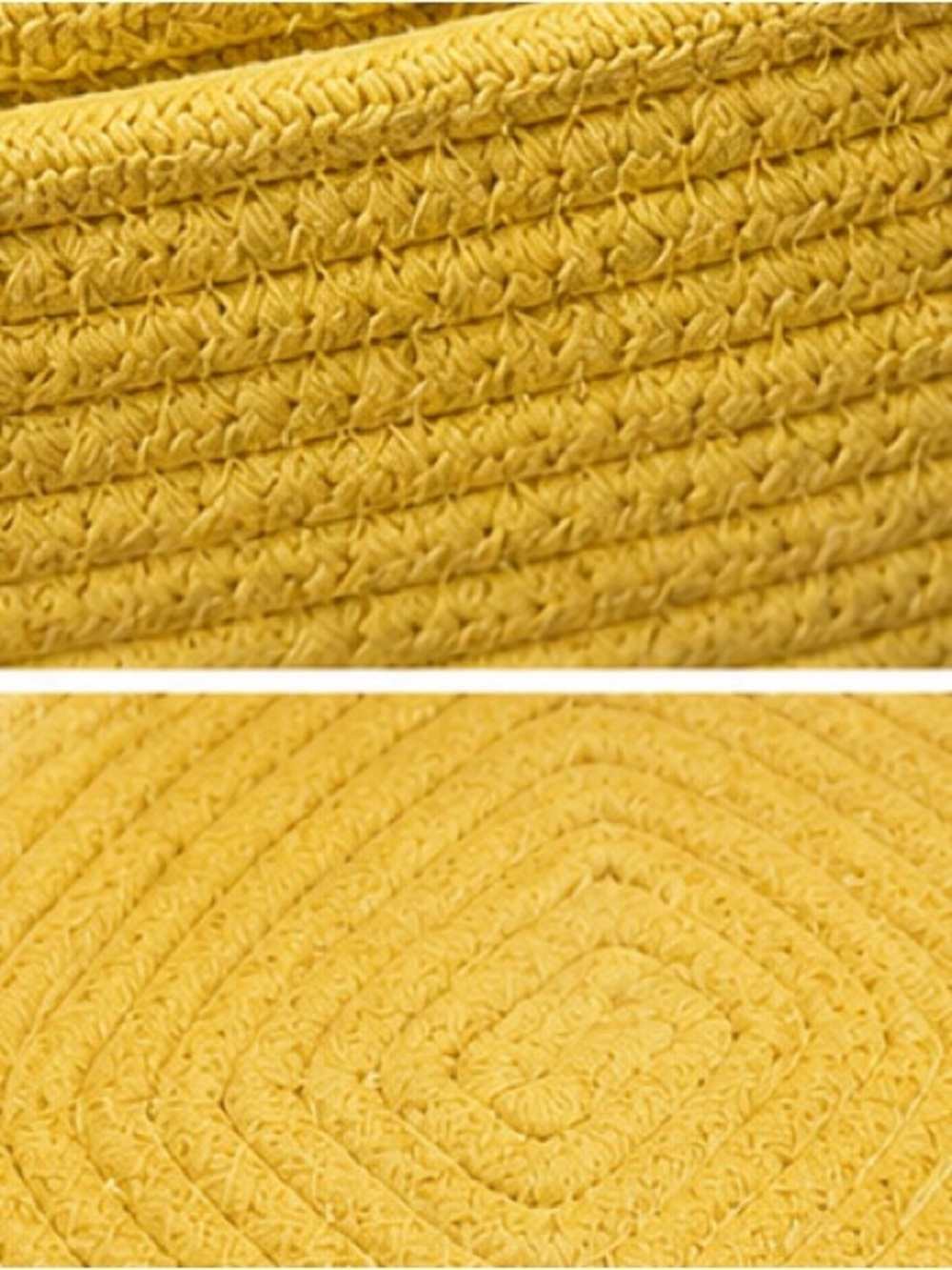 Yellow Woven Fabric Storage Basket - Home Organization - Picture 3 of 3